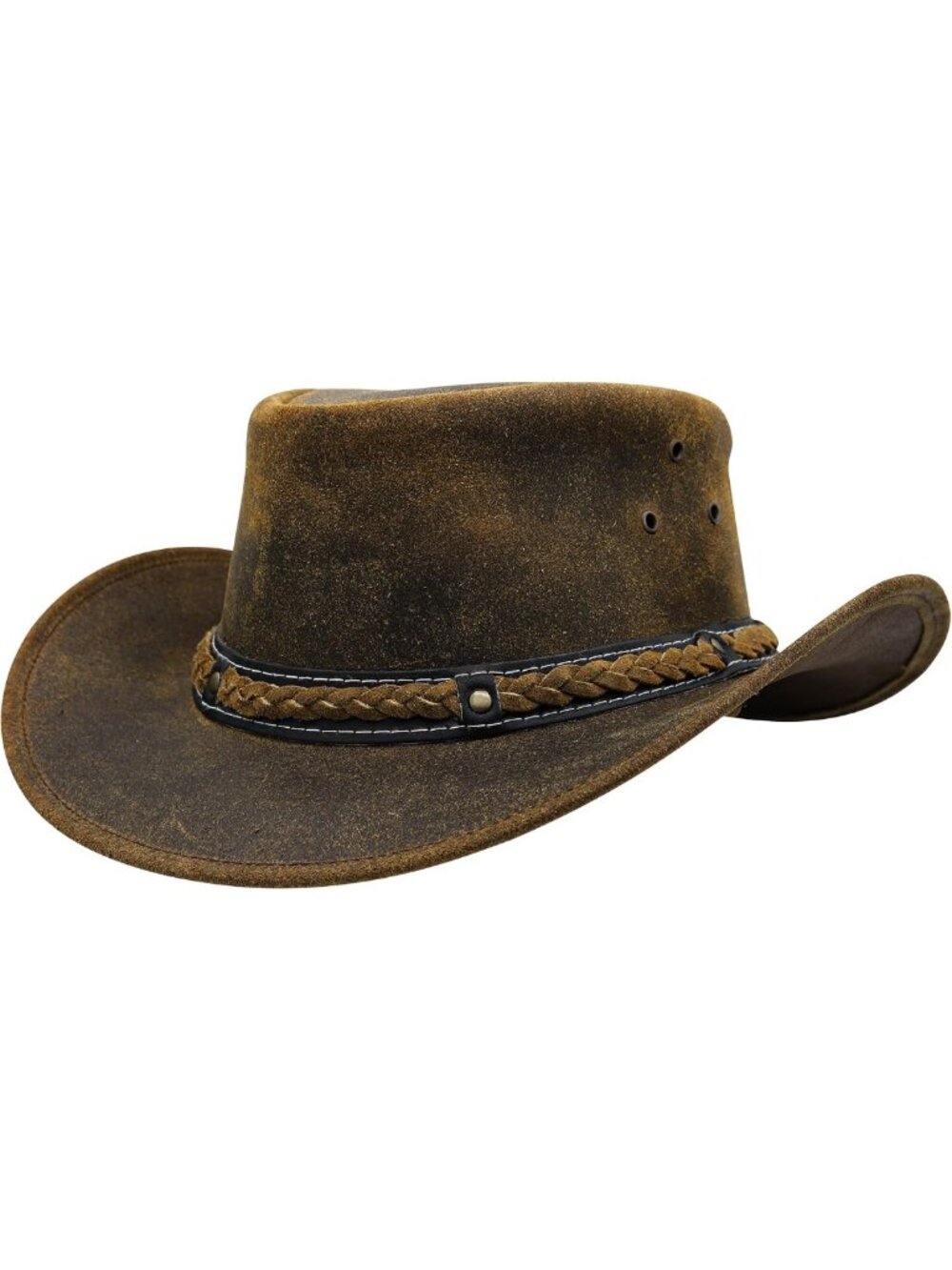 Stylish Australian Leather Cowboy Hat - Summer Western Outback Bush Hat for